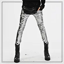 Tide мужские корейские модные серебряные тонкие повседневные брюки мужские DS для певицы для сцены tide