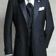 Лучший изготовленный на заказ мужской деловой костюм черный белый модный мужской свадебный костюм Лучший мужской костюм