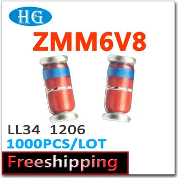 

zmm6v8 ZMM6.8V 6.8v 1206 LL34 0.5W 1/2W 1000pcs/lot 2.4v-7.5v smd data inside We can offer free samples high quality zener zmm