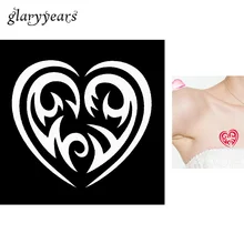 Горячая 1 шт сердце Тотем дизайн маленькая хна тату трафарет DIY для женщин ног тела Искусство Аэрограф краска Mehndi тату трафарет вечерние G129