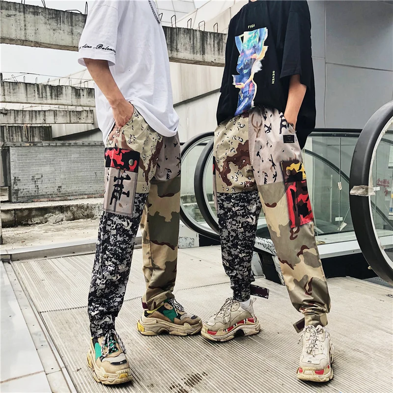 HOUZHOU Vintage Camouflage Pants Female Patchwork Panelled Hip Hop Streetwear Cargo Pants Women Joggers High Waist Harajuku HOUZHOU Vintage Camouflage Pants Female Patchwork Panelled Hip Hop Streetwear Cargo Pants Women Joggers High Waist Harajuku