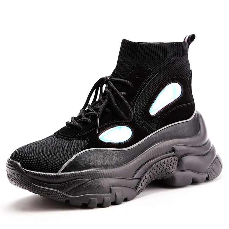 MSSTOR Spring Autumn Sport Shoes For Women Height Increasing Flat Platform Running Shoes Woman Brand Athletic Ladies Sneakers