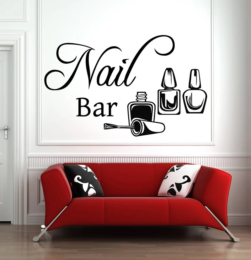 Nail Salon Sign Wall Window Decal Sticker Nails Nail Art Polish Manicure Pedicure Wall Decals Beauty Salon Room Decoration G78