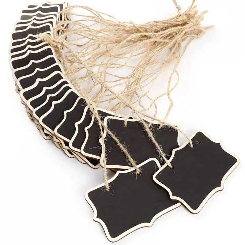 

24 x mini blackboard writable erasable write message to suspend hang for marriage restaurant coffee bar