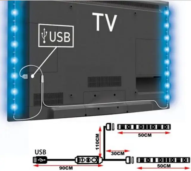 1 M 2 M SMD5050 LED Vooringenomenheid Verlichting Voor TV LCD HDTV ... 1 M 2 M SMD5050 LED Vooringenomenheid Verlichting Voor TV LCD HDTV ...