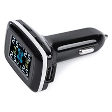433.92MHz Car Tire Pressure Monitoring System Wireless LCD Display with Four External Sensor Support Visual and Audio Alarm