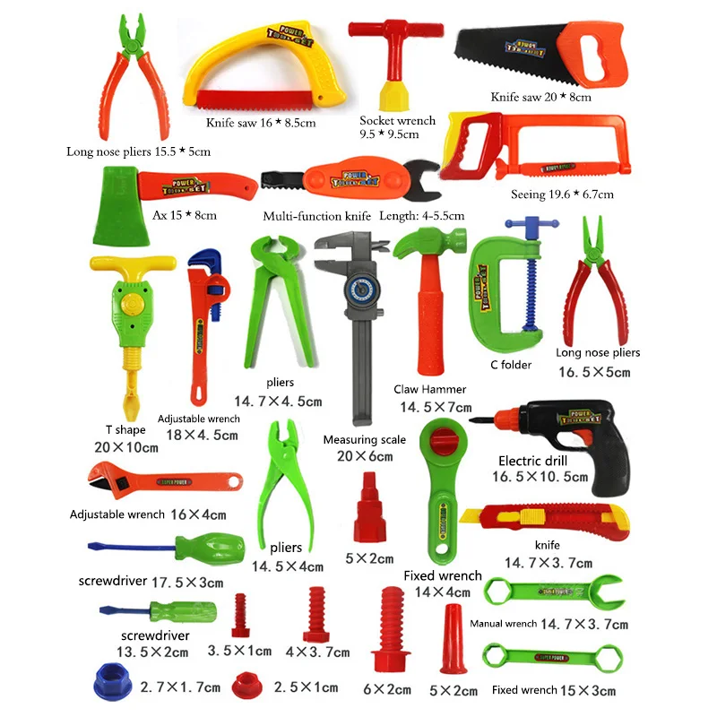31 шт. ящик для хранения костюм детский набор инструментов Детские ролевые игры моделирование Ремонт Инструменты для мальчиков девочек мастерство и Тренировки Мозга