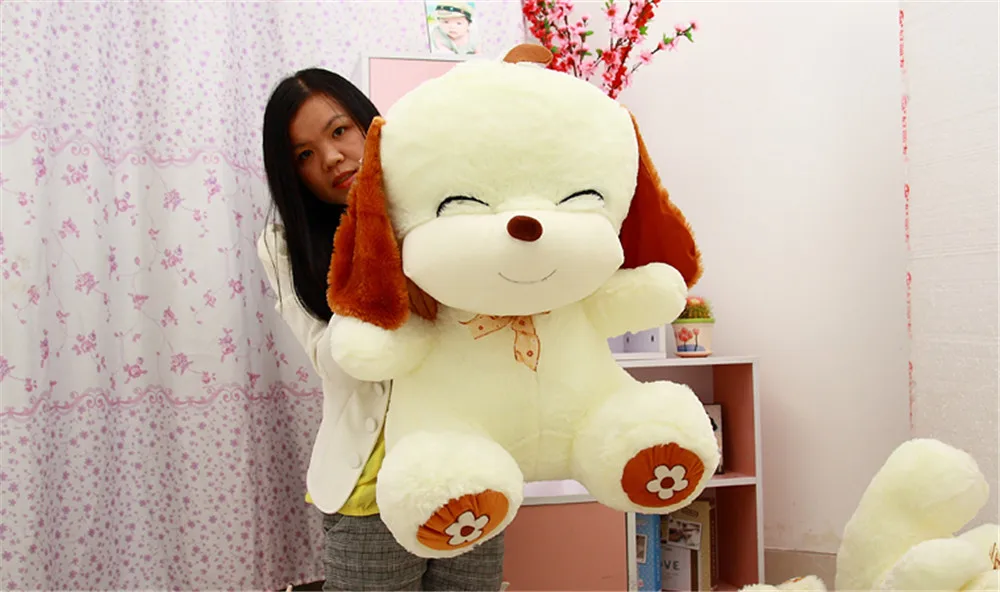 Fancytrader 80cm Big Soft Cartoon Smiling Dog Plush Toy  Giant Baby Play Dolls Sleeping Pillow Nice Gift 5