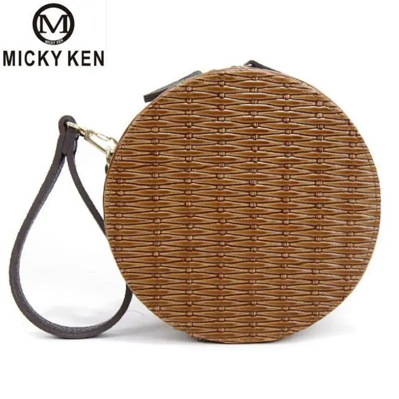 

Micky Ken New Diagonal Women Hand Woven Bag 18*9 Size Round Rattan Straw Bags Shoulder Bag Beach Circle Bag For Ladies Handbags