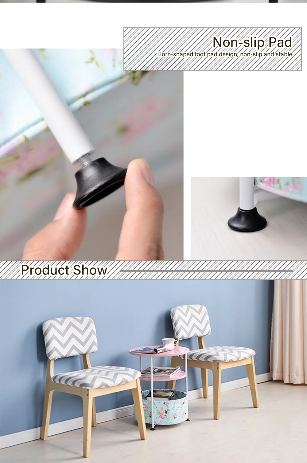 Household Movable Round Sofa Side Table
