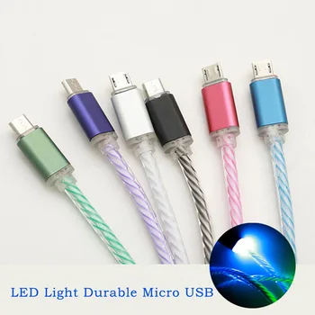 

New 1M LED Light Durable Micro USB Cable Charging & Data Sync Mobile Phone Cables for Samsung xiaomi Huawei HTC JR Deals