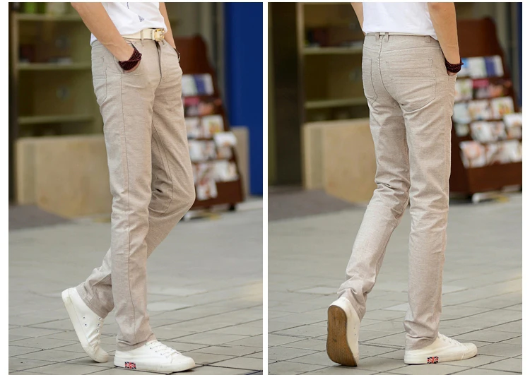 HCXY, высококачественные мужские льняные брюки, мужские повседневные летние тонкие брюки, мужские брюки, мужские брюки, размер 38