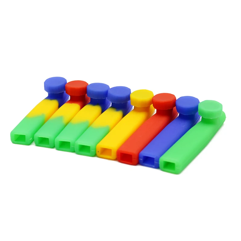 30pcs/lot 87MM L Mini Silicone Rubber Tobacco Pipe With Screen and Lid