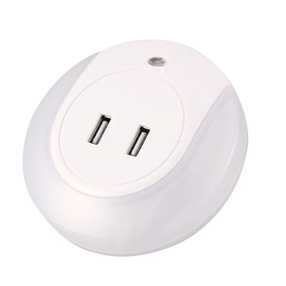 vovotrade Double USB Bedside Charger LED Light Induction Control Night