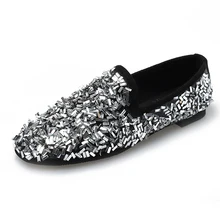 Женская обувь на плоской подошве; шикарная мягкая обувь на низком каблуке с круглым носком в Корейском стиле; повседневная обувь с блестками; сезон осень года; Новое поступление; винтажные Мокасины