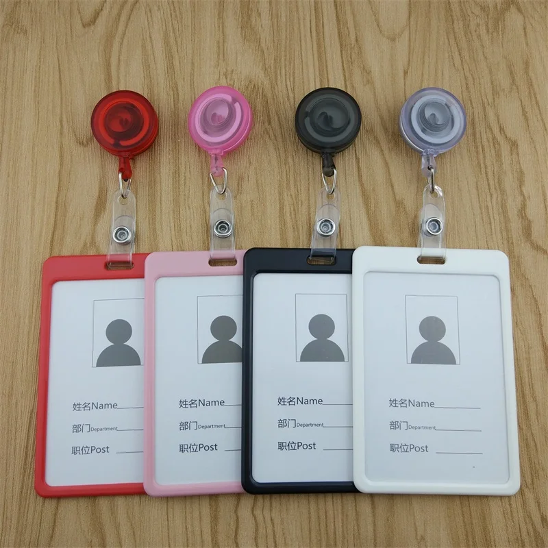 

BINXUE Tuba Employee ID card Cover card,Easy to buckle ID Holder identification tag staff badge Plastic buckle Access control