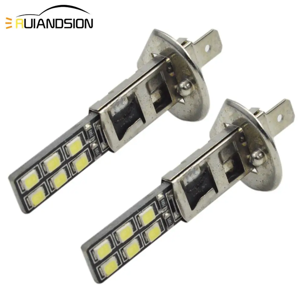 

2x 1.5W H1 LED Super Bright White 12SMD 2835 Replacement Bulbs For Car Fog Lights Day Running Lights Driving Lamps Accessories