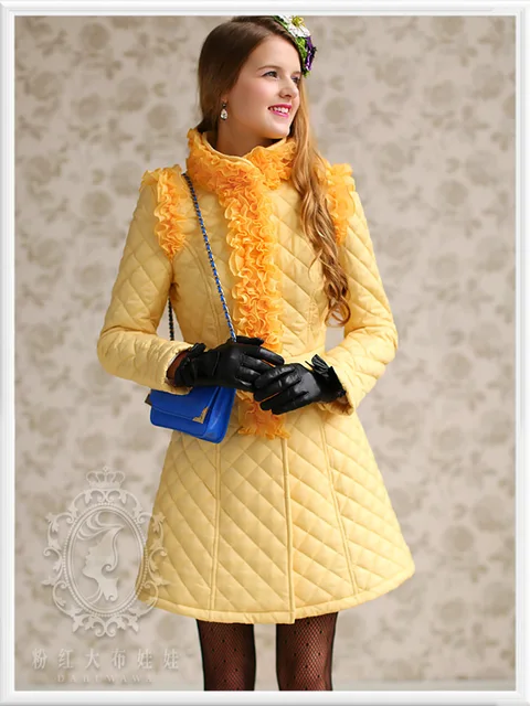 Cheap original new fashion 2016 brand yellow ruffle hem plus size slim elegant casual skirt long parka women wholesale