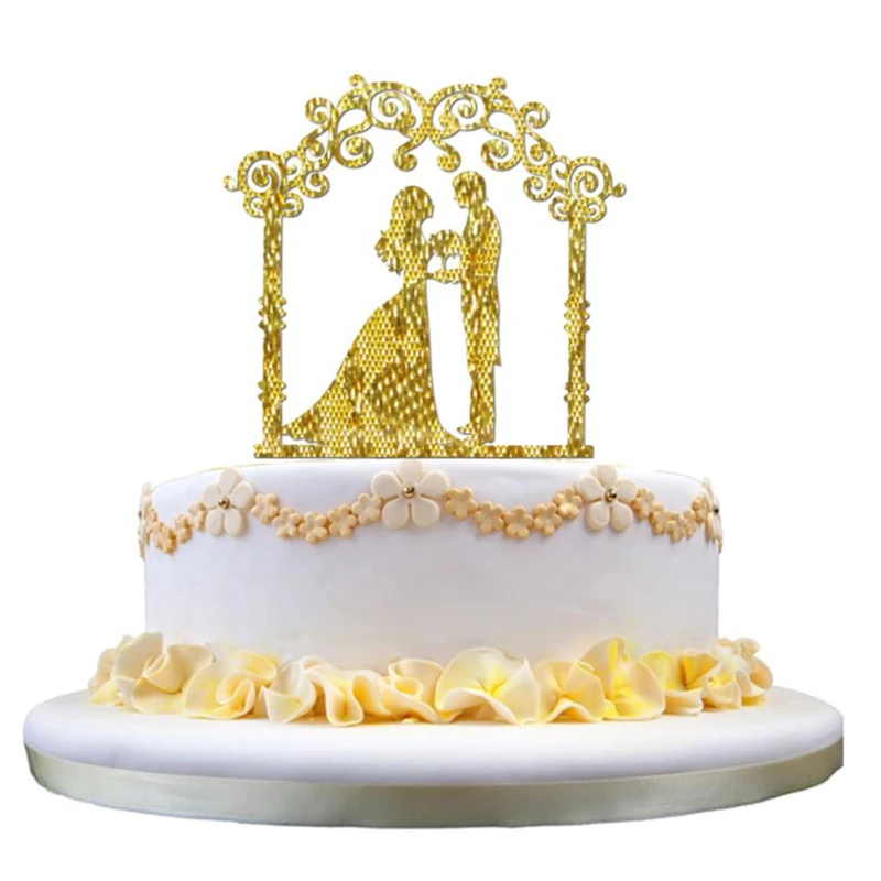 2018 New Creative Wedding Cake Topper Insert Card Love Groom And Bride Acrylic Cake Decoration Practical Lightweigh C0406#30    04