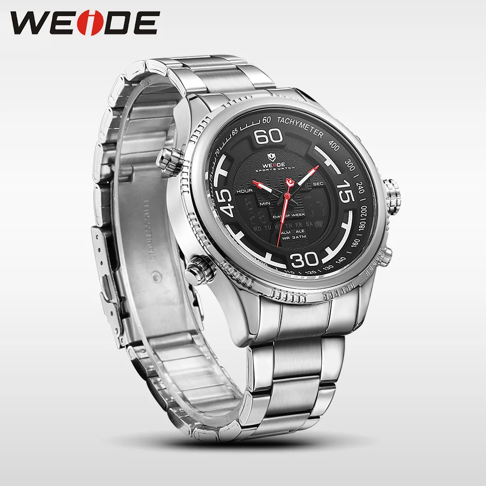 WEIDE Оригинальные спортивные мужские часы из нержавеющей стали кварцевые