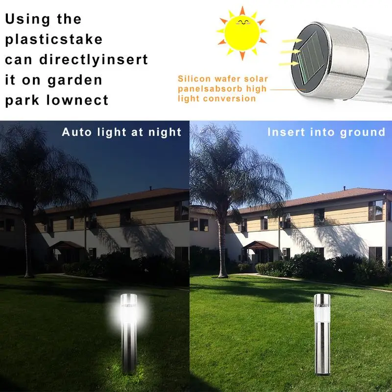

Solar Lawn Light 5V 2W 100lm 4pc 1pcs Waterproof Solar Light Plug-in Ground Type Garden Decorative Solar Power Lawn Lamp