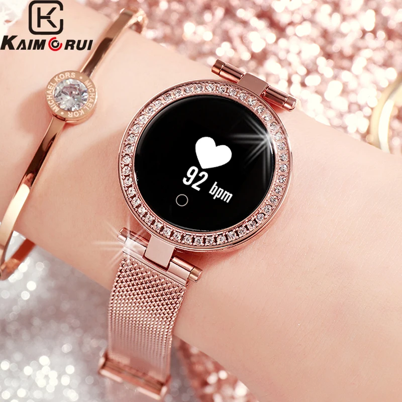 

Smart Watch Women IP68 Waterproof Smart Tracker Heart Rate Bluetooth Fitness Bracelet Call Reminder SmartWatches for Android IOS