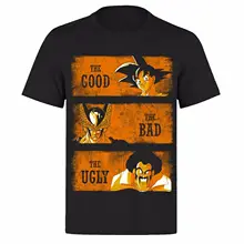 THE GOOD THE BAD AND THE GOKU UNISEX BLACK CLASSIC GAMERS PH9 T-SHIRT Print T-Shirt Mens Short Tee Shirt Homme Tshirt Men Funny cox t the good the bad and the furry