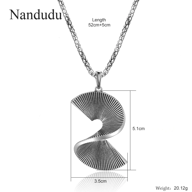 Nandudu стиль панк Винтаж Серебряный цвет Нерегулярные крученый кулон ожерелье серьги Ювелирные наборы для женщин девочек CN383 CE424