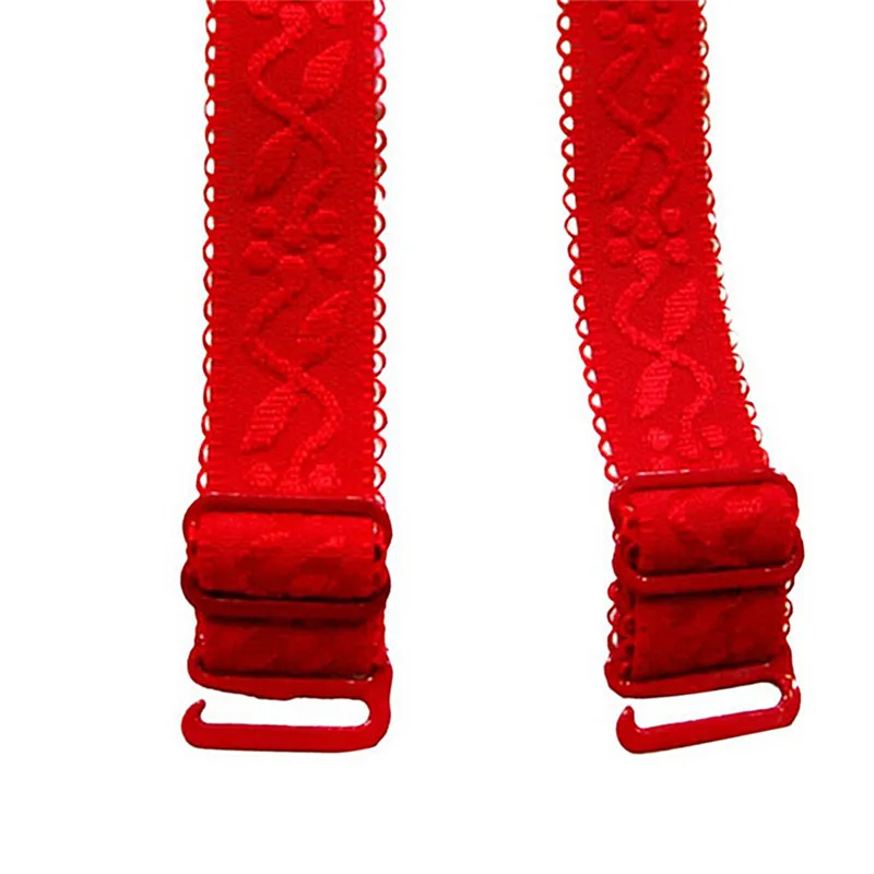 1 пара, новинка, распродажа, 34 см, нескользящие ремни для бюстгальтера, женские двойные плечевые эластичные ремни для бюстгальтера, аксессуары - Цвет: Красный