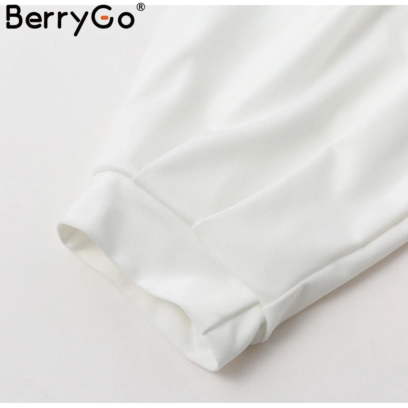 BerryGo Элегантный v шеи блузка рубашка женская Фонари рукавами и запахом пояс кушак