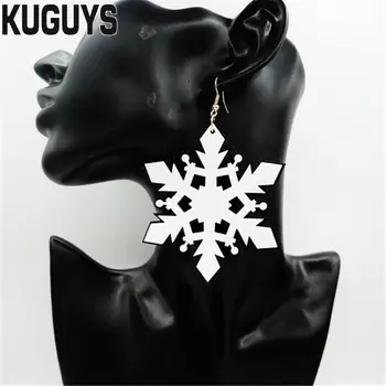 

KUGUYS Fashion Jewelry Oorbellen Acrylic White Snow Large Earrings for Women Pendientes HipHop Drop Earring DJ DS Brincos