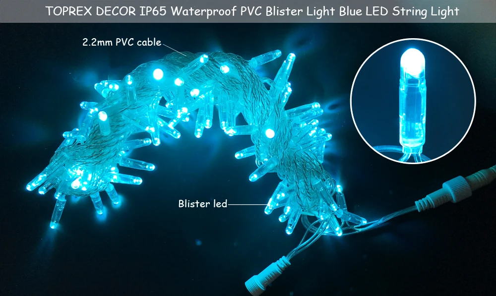 Seqüência de Luz ao ar Luzes de Fadas à Prova Decoração do Quarto Luz da Árvore de Natal Toprex Canal Azul Livre d' Água Led String Navidad Luzes 32.8ft 2 Luzes e Iluminação
