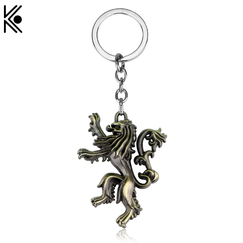 

Game of thrones House Lannister Keychain can dropshipping A Song of Ice and Fire Metal Key Rings For Gift Chaveiro