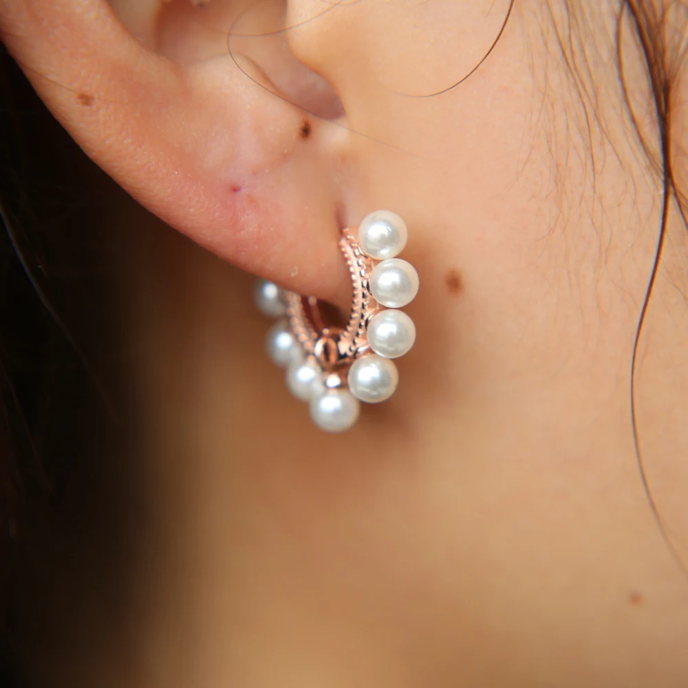 2017 Promotion Time-limited Plant Earrings Rose Color Clip On Hoops Girl Women Wedding Gift Dainty 925 Silver Hoop Earring (7)