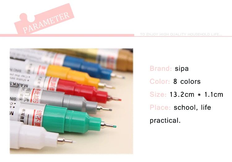Baseado em Óleo Marcador de Tinta Marcador de Arte Marcadores de Pintura Sipa Cores Neelde Canetas Extra Ponto Fino Permanente Caneta Faça Você Mesmo Grafite 8 0.7mm 3 High Quality Material escolar e de escritório
