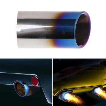 

DUUTI 2x Silver/Blue/Black Car Stainless Steel Exhaust Tip Muffler Pipe Cover Trim For Audi A4 Q5 -M18