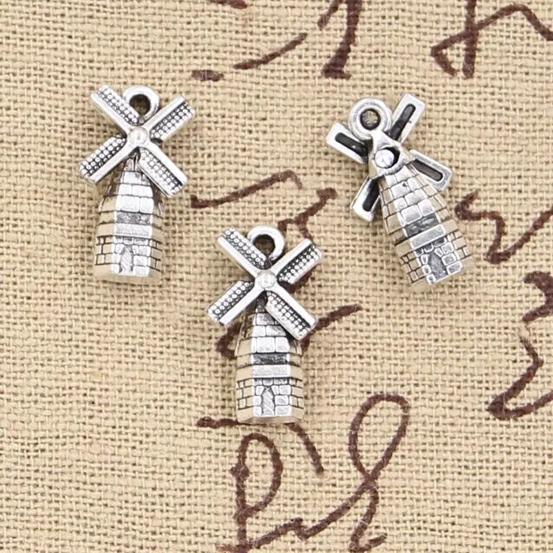 

20pcs Charms windmill winnower 17x9mm Antique Silver Plated Pendants Making DIY Handmade Tibetan Silver Jewelry