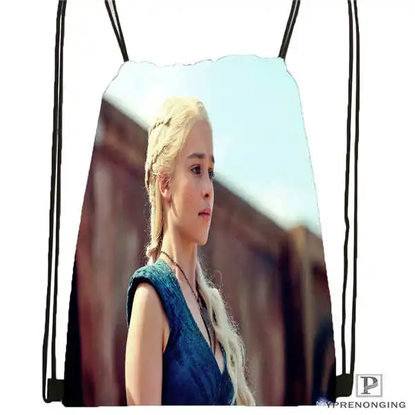 Custom game of thrones khaleesi 1 Drawstring Backpack Bag Cute Daypack Kids Satchel Black Back 31x40cm