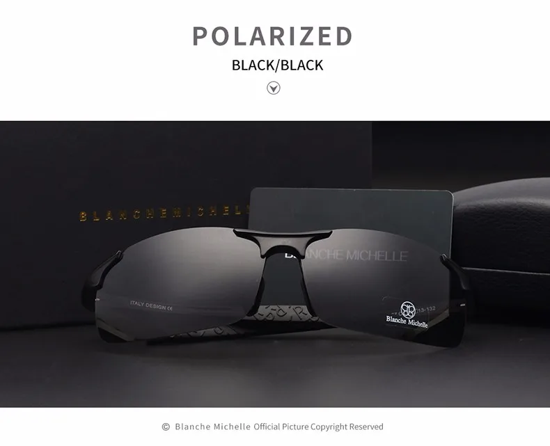 Высокое качество ультра-легкий Алюминий магния Спортивные очки поляризованные Для мужчин UV400 Прямоугольник Золото открытый Drive