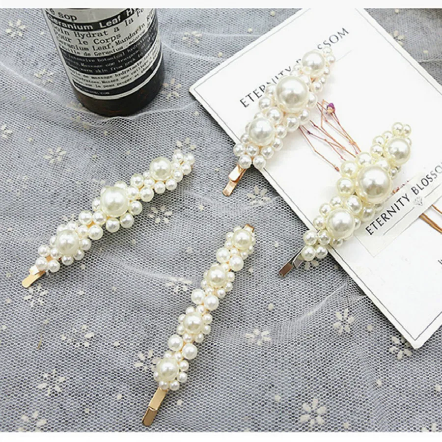 

1pcs Elegant Flower Pearl Hair Clip Korean Design Hairband Bobby Pin Barrette Hairpin Headdress Accessories For Fashion Woman