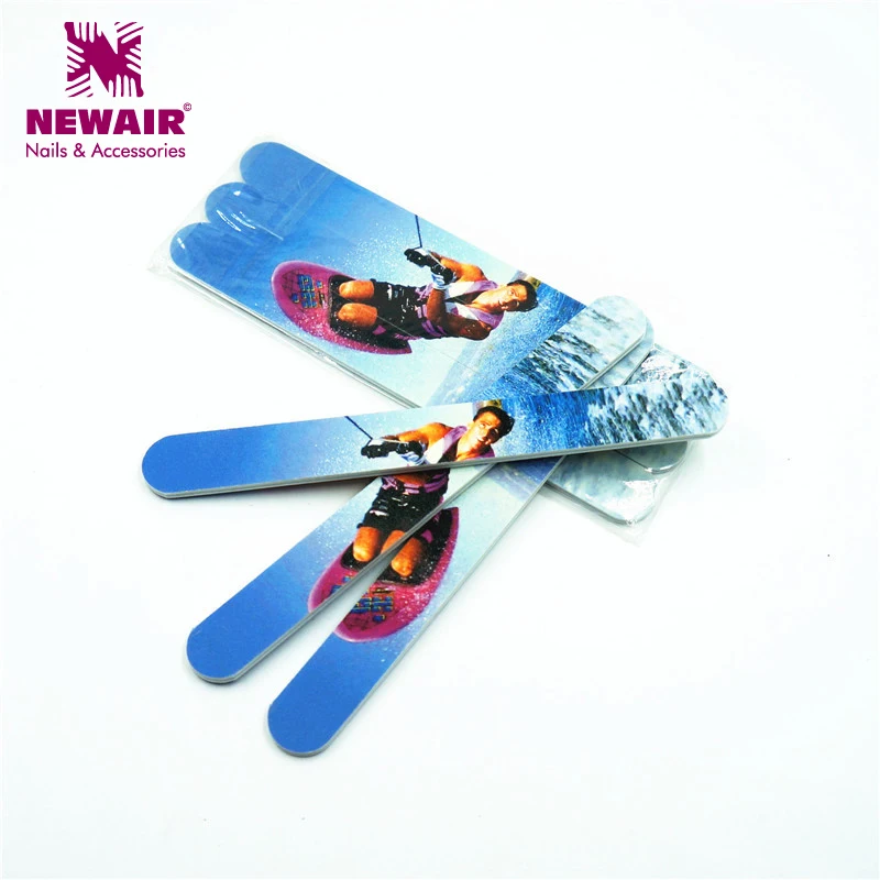 

1set Surf Boy Nail File Buffer 100/180 Straight Edge Stick Nail Art Salon Glitter Manicure Set for Nail Women Tool