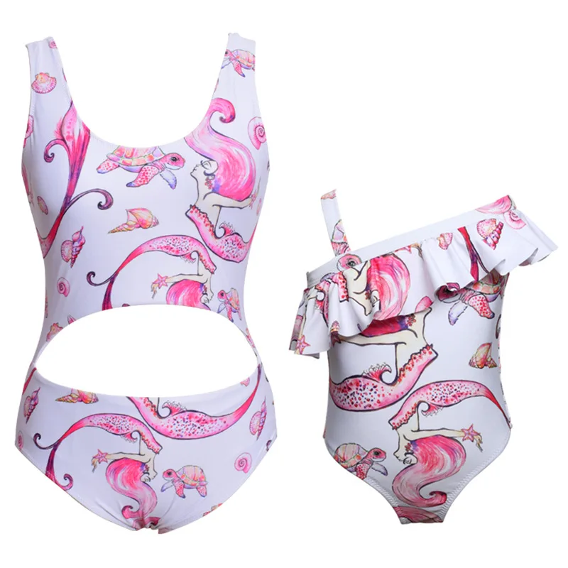 

Family Match Swimwear Mother and Daughter Lady Kid Mum and Me Bikini Bahitng Swimsuit Brachwear Mom and Girls Swimming Clothing