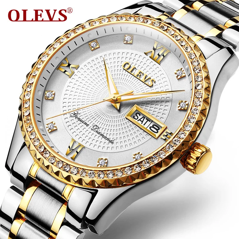 

OLEVS Luxury Business Men Quartz WristWatch Clock 30M Waterproof Auto Date Calendar Male Clock Stainless Steel Band Watch G6618