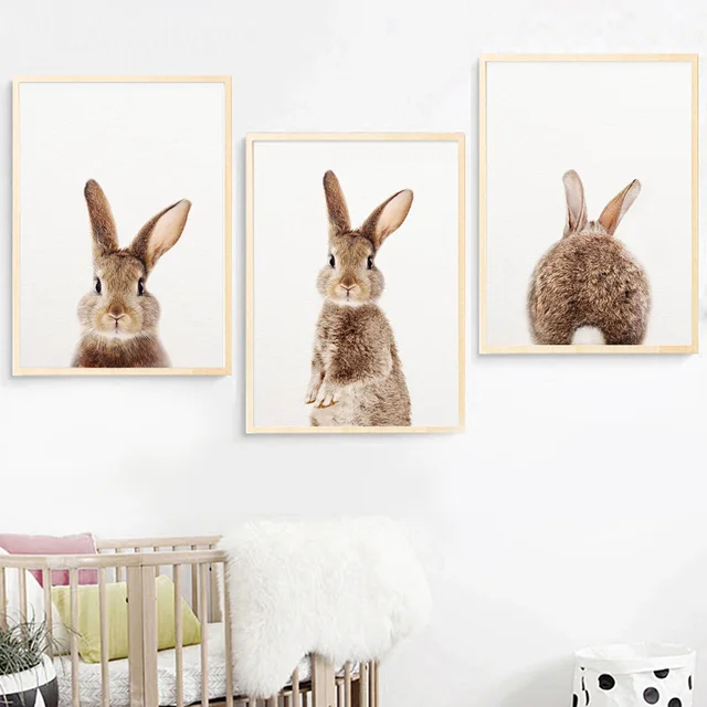 Wall Art Canvas Painting Kawaii Rabbit Animal Nordic Posters And Wall Art Canvas Painting Kawaii Rabbit Animal Nordic Posters And Prints Bunny Nursery Pictures For