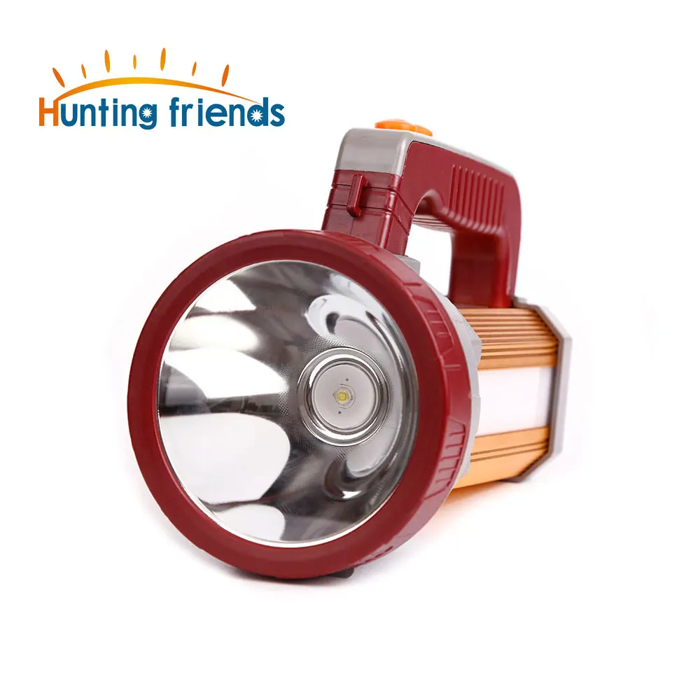 Goedkoop Jacht Vrienden Super Heldere Draagbare Spotlight Usb poort Zaklamp 3 Modes Seacrchlight ingebouwde 3x18650 Oplaadbare Batteies