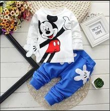 Boys&Girls Cotton Spring sport suit Kids Mickey Minnie Clothing set Kids fashion clothes baby boys&Girls cartoon set