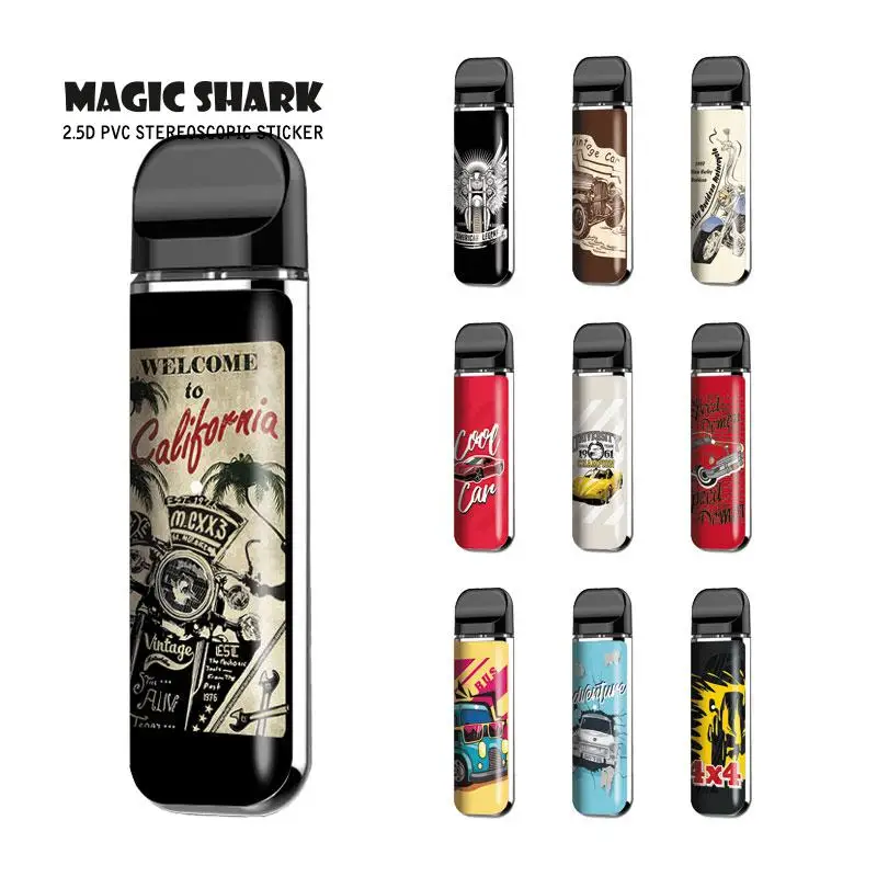 

Magic Shark High Quality Waterproof Vintage Nostalgic Car Motorcycle Stereo PVC Sticker Case for Smok Novo 031-040