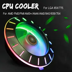 3pin RGB Процессор кулер с цветовой моделью RGB охлаждения бесшумный вентилятор охладитель радиатора для LGA 115X/775 AMD FM2/FM1/AM3 +/AM4/AM2/940/939/754