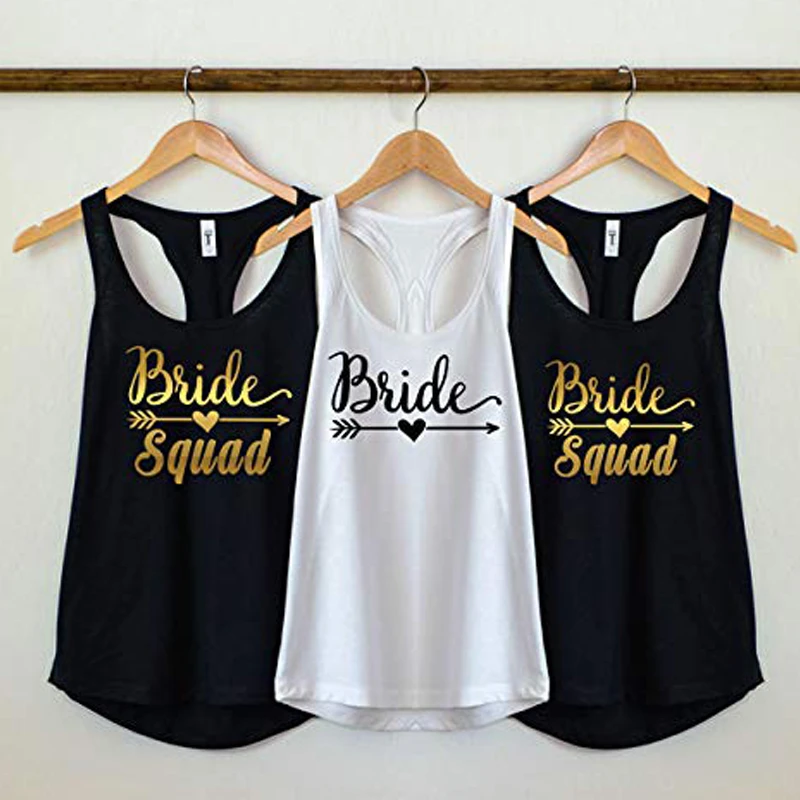bride squad vest tops