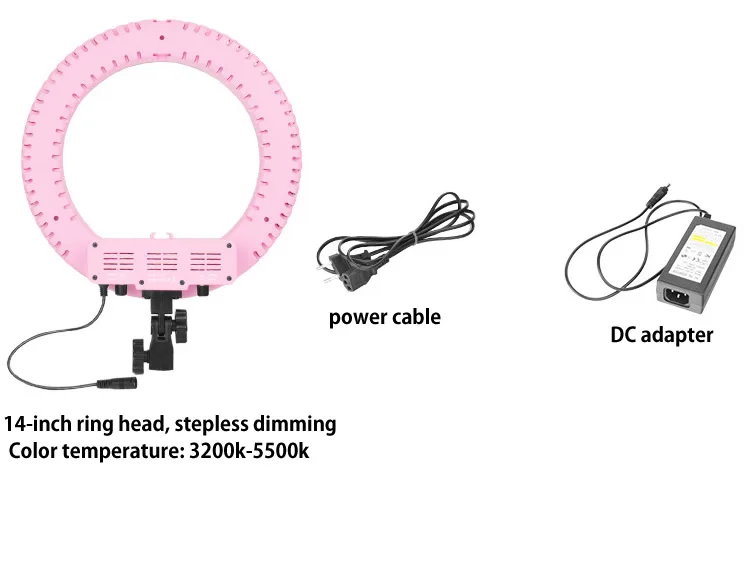Светодиодный светильник-кольцо, красивый светильник, подставка, набор Anchorman, прямая трансляция, макияж, лампа, набор для камеры, сотового телефона, SLR - Цвет: Розовый